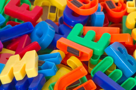 Colorful letters in detail. Shot in studio.の写真素材