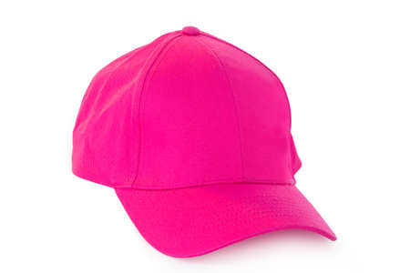 Pink cap hat isolated on white backgroundの写真素材