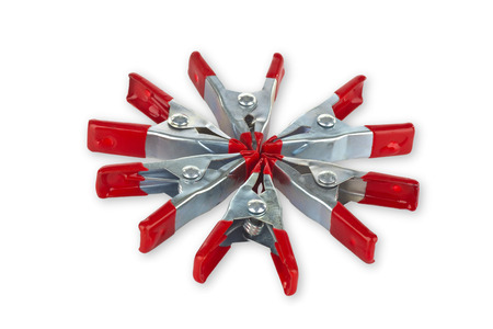 Small clamps isolated on white background
