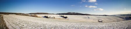Beautiful Winter Landscape in Germany, Mittelhessenの写真素材