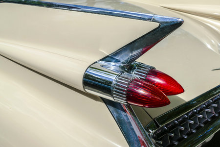 BAD NAUHEIM, GERMANY AUGUST 2017: Detail from classic Cadillac on a show, 16 th European Elvis Festival in Bad Nauheim, Hessenのeditorial素材