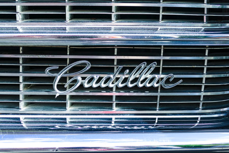 BAD NAUHEIM, GERMANY AUGUST 2017: Detail from classic Cadillac on a show, 16 th European Elvis Festival in Bad Nauheim, Hessenのeditorial素材