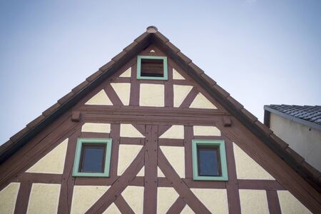 Historical half-timbered house in hessen, germanyの写真素材