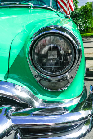 BAD NAUHEIM, GERMANY AUGUST 2017: Detail from classic Buick on a show, 16 th European Elvis Festival in Bad Nauheim, Hessenのeditorial素材