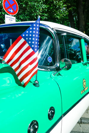 BAD NAUHEIM, GERMANY AUGUST 2017: Detail from classic Buick on a show, 16 th European Elvis Festival in Bad Nauheim, Hessenのeditorial素材