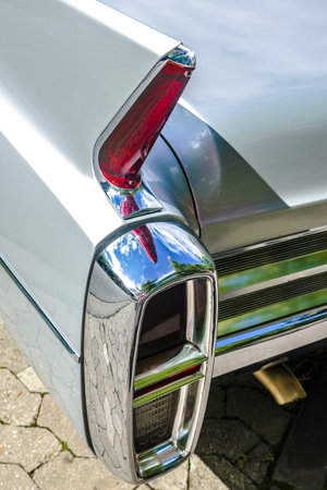 BAD NAUHEIM, GERMANY AUGUST 2017: Detail from classic Cadillac on a show, 16 th European Elvis Festival in Bad Nauheim, Hessenのeditorial素材