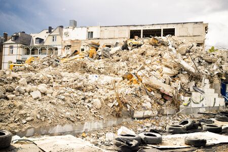 A demolition of an old department store in Wetzlar, Germanyの写真素材