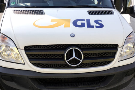 WETZLAR, Germany -  March25, 2018: GLS logistic service car. General Logistics Systems is a dutch british owned logistics company based in Amsterdam and founded in 1999のeditorial素材
