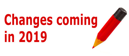 Das Ã¤ndert sich 2019 - German Language means - Changes coming in 2019. Symbol Concept.