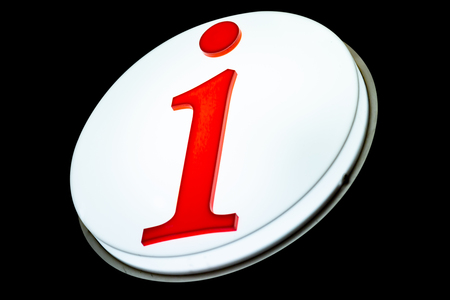 Information sign in circle shape on black backgroundの写真素材