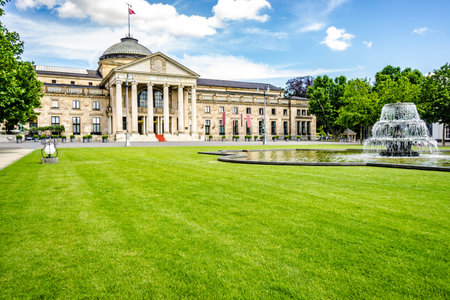 Wiesbaden, Germany - 2018-06-03: Casino Kurhaus of Wiesbadenのeditorial素材