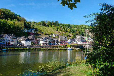 Idyllic Lahn River in Summer in Obernhof Germany, Rheinland-Pfalz