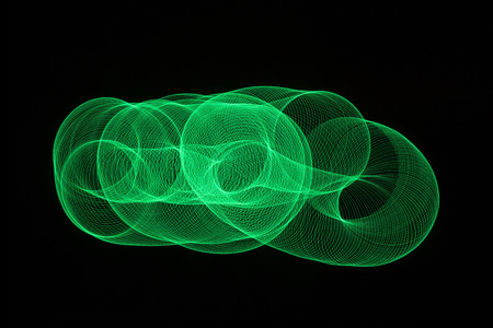 Beautiful magic light Domes on black backgroundの写真素材