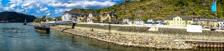 View of beautiful River Rhine on a summer day in St. Goarの写真素材