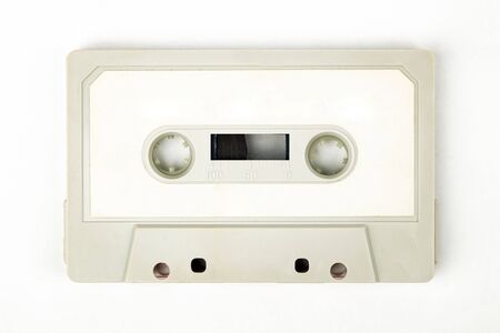 Retro Audio Tape isolated on white backgroundの写真素材