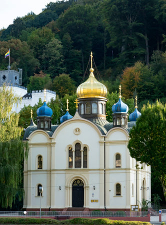 Russian Church in Bad Ems Germanyのeditorial素材