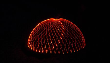 Red magic light Domes on blackの写真素材