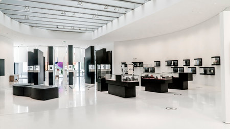 GERMANY, WETZLAR, 06 JULY 2019, Headquarters of the Leica Camera Company, opened in 2014, interior...