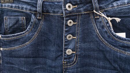 Modern Blue Jeans in with Buttons Detail 