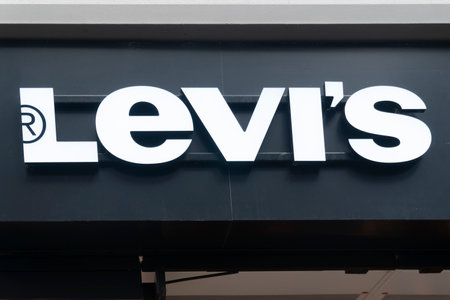 TRIER, GERMANY - SEPTEMBER 13, 2019: LEVIS LOGO on a Shop in TRIER