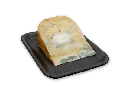 Moldy Cheese isolated on white backgroundの写真素材