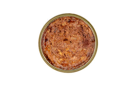 Can with dog food isolated on white