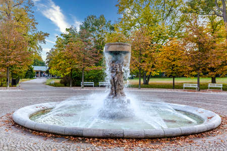 Bad Nauheim Sprudelhof - Famous art nouveau health resort park in Germany Hesseの写真素材