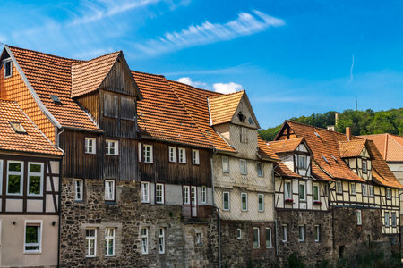 Half Timbered House in Hannoversch Muenden in Germanyのeditorial素材