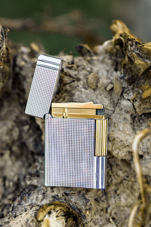 HUETTENBERG, GERMANY 2021-03-01: Beautiful DUPONT Lighter. ST Dupont is a French manufacturer of luxury accessories based in Paris.のeditorial素材
