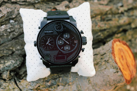 HUETTENBERG, GERMANY -2021-02-23: DIESEL Men's watch of the famous brand DIESEL. DIESEL is a premium lifestyle brand with a cult factor and is present in more than 80 countries.のeditorial素材
