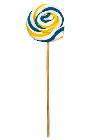 Sweet colourful Lollipop isolated over white backgroundの写真素材