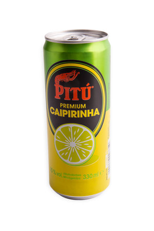 WETZLAR, GERMANY 2021-11-08: Cachaca Pitu, a distilled spirit made from sugarcane juice. It's the most popular distilled alcoholic drink in Brazil, aka pinga, caninha or asguardente.のeditorial素材
