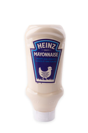 WETZLAR, GERMANY 2021-12-01: Bottle of HEINZ Mayonnaise. Henry John Heinz was an American entrepreneur who, at the age of 25, co-founded a small horseradish concern in Sharpsburg, Pennsylvania.のeditorial素材