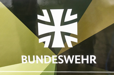 GERMANY - WETZLAR JULY 08: Logo from German Army called Bundeswehr with Iron Crossのeditorial素材