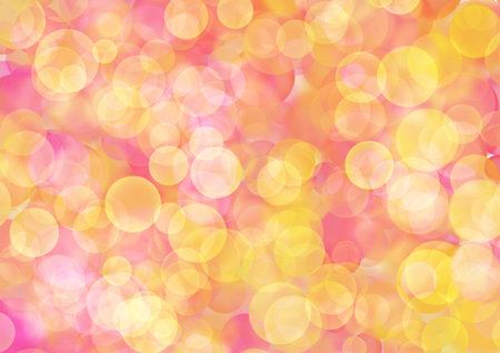 Abstract blurry bokeh background in yellow and redの写真素材