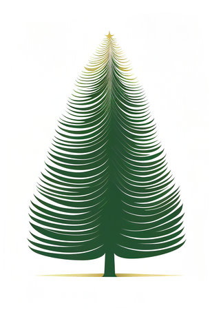 Artificial generated funny christmas tree isolated over bright backgroundの写真素材