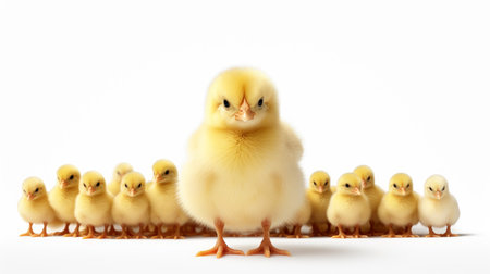 Beautiful Chicks isolated on white background - artificial artの素材