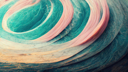 Abstract Ocean Reflection: Pastel Tones, Green Waves, and Calm Energy. artificial artの素材