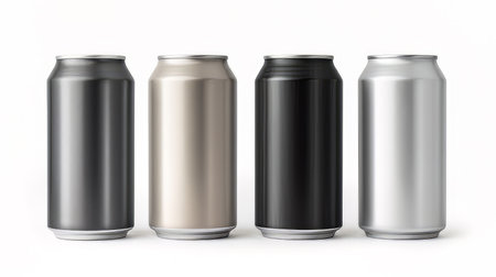 Blank recyclable aluminum Cans isolated on white background. artificial artの素材