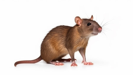 Adorable Domestic Mammal with Whiskers on White Background. artificial artの素材