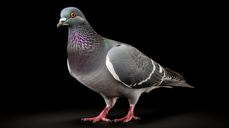 Pigeon isolated on a black background. artificial artの素材