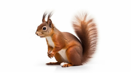 Beautiful Squirrel isolated on white background. artificial artの素材