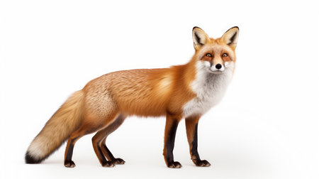 Beautiful Fox isolated on white background. artificial artの素材