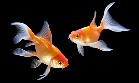 Beautiful Goldfish isolated on white background. generative AIの素材