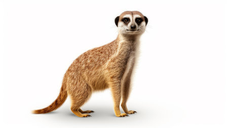 Cute Meerkat isolated over white background. artificial artの素材