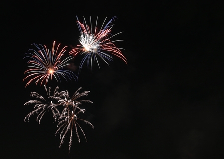 Colorful fireworks at night