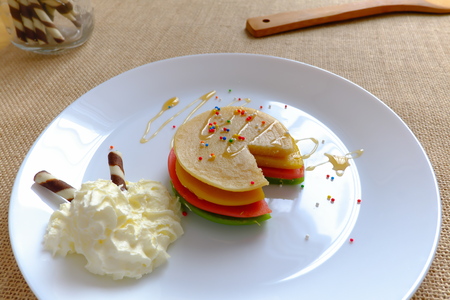 Rainbow pancakesの写真素材