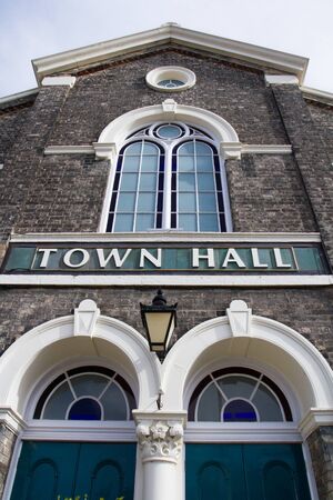 SELBY, UK - APRIL 21, 2016. The Town Hall building in the Yorkshire, market town of Selby.のeditorial素材