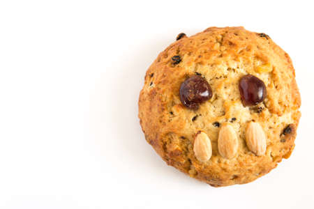 A traditional Yorkshire Fat Rascal cake which is a traditional local produce from the famous Yorkshire Bettys Cafe and Tea Rooms in UK with copy spaceの写真素材