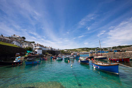 COVERACK, CORNWALL, UK - JUNE 23, 2018. A landscape view of the popular English tourist destination...